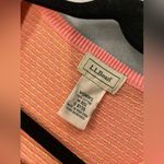 L.L. Bean Size M Coral Lime Green Stripe Lightweight Cotton Button Cardigan Pink Size M Photo 9