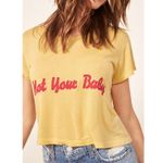 Reformation T Shirt Crop Top Yellow Graphic Tee Photo 3