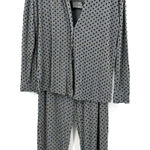 Soma  size XS gray black polka‎ dot button up pajama set long sleeve pants Photo 0