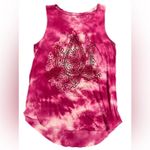 Lucky Brand Pink Tie Dip Dye Sleeveless Top Boho Floral Print Women's Sz… Photo 0