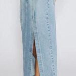 NWT Etica Denim Maxi Skirt Sz 27 Light Wash Side Slit Blue Photo 1