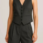 ZARA Elegant Black Set- Buttoned Vest And Elegant Shorts Photo 0