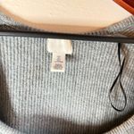 H&M Square Neck Balloon Sleeve Light Gray Ribbed Sweater NWOT Size Large Photo 2
