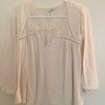 Lucky Brand white 3/4 length sleeve Boho top, size Medium Photo 0
