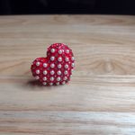 Betsey Johnson  XOXO Pearl Heart Ring Photo 1