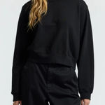 Cotton Citizen Black Milan Crewneck Sweatshirt Lounge Cozy Women’s Sz M Photo 0