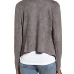 BLANK NYC Faux Suede Drapey Asymmetrical Moto Jacket Gray Size Medium Photo 12