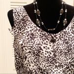 Anne Klein Ruffle Print Sleeveless Button Down Silky 10 Photo 2