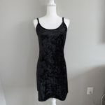 NWT Vintage 90s Tickets Clothing Western 2 Piece Crushed Velvet Dress Denim Vest Black Photo 12