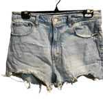 ABERCROMBIE‎ & FITCH Women's The Mom Short High Rise Light Wash Size 28/6 Blue Photo 0