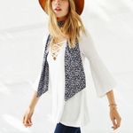 Urban Outfitters Ecote Bonita Plunge Tunic Top‎ in Ivory Size Small Photo 1