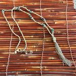 Chico's Chico’s Elegant Gold and Green Tassel Necklace 34”-37” Photo 1