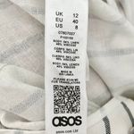 ASOS NWT Linen Blend Women’s Striped Tie Waist Culottes Pants White Black 8 Tall Photo 7