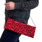 L'Wren Scott x Banana Republic RARE Red Crackle Gemmed Clutch Handbag Wristlet Photo 8