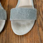 Sugar Machelene dressy block heel sandal rhinestone beige strap size 10 Silver Photo 3
