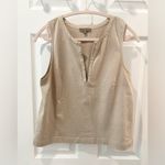 Lilla P Hook & Eye Sleeveless Women's Top in Pebble size Medium Tan Photo 1