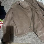 BB Dakota  Taupe Faux Leather Moto Jacket EUC Women's Small Photo 5