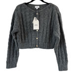 Cult Gaia Gap x  Sweater Womens Small Charcoal Gray Cardigan Button Up Alpaca New Photo 0