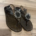 Coach ‎ Jelly Hilda Beaded Thong Flat Slingback Sandla black silver size 9 Photo 0