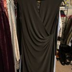 Ralph Lauren Black Gathered Cocktail Dress with Keyhole Neckline~ Size 12 Photo 6