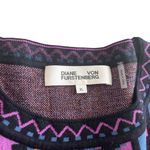 Diane Von Furstenberg  Iggy Geometric Knit Wool Blend Crewneck Pullover Sweater Photo 2