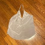 Free People  Grey Purple Silk Criss Cross Tank Photo 0