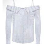 L'Agence L’AGENCE Larissa Off The Shoulder Top Workwear Stripe Photo 0