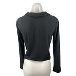 ZARA  Women's Black Collared Ruched Cinched Tie Long Sleeve Shirt Blouse Top Sz M Photo 1