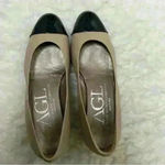 Agl Black Patent Brown Leather Cap Toe Slip On Block Size undefined Photo 1