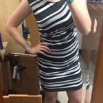 Loft  Striped Black and Grey dress Photo 1