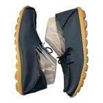 Womens Leather Casual Lace Up Flat Driving Loafers slip on navy size (40) 9.5 Blue Photo 2