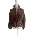 HYFVE  Brown Black Houndstooth Bomber Jacket Coat Size Medium Photo 1