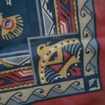 Vintage 90s Wamcraft scarf bandana muted red & blue Photo 2