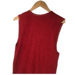 Napa Valley Womens S Knit Embroidered Crochet Button Vest Granny Cottagecore Red Photo 5