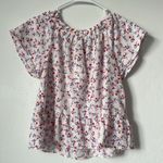 Hippie Rose Hippie‎ Rose Floral Short Sleeve Shirt White Multicolor Print Size XS NWT Photo 2