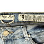 Indigo Rein  Light Wash Blue Floral Embroidered Low Rise Chew Hem Jeans size 9 Photo 6