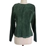 Bagatelle Vintage 90s suede leather back button long sleeve blouse Photo 6