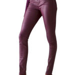 American Eagle  Purple Coated Hi-Rise Jeggings Sz 8 Skinny Stretch Pants Photo 0