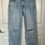 One Teaspoon Truckers Sz 26 Wilde Blue Straight Leg Jeans Torn Knees Distressed Photo 1