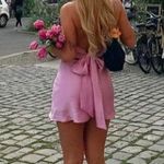 ZARA dress mini halter pink satin Bow  🍬 🎀 wedding party coctail bridal shower Photo 4