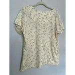 Laura Ashley Cottagecore Prairie Floralcore VTG  Floral Lace Pajamas Yellow L Photo 1