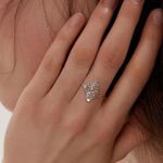 Boutique NEW 14k White Gold Plated Cut Out Filigree Hollow Flower Ring,‎ Size 7 Photo 14