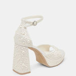 Pandro Pearl Heels True White Satin Size 9.5 Photo 7