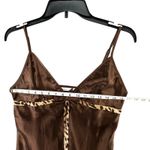Delicates  Pajamas Set Womens Medium Satin Leopard Trim Cami Pants Sleepwear Photo 5