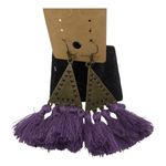 Boho Festival Copper Sphere Metalwork Agate Beads Purple Tassel Dangle Earrings Photo 7