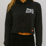 Aviator Nation  keep on surfin’ grey cropped hoodie Photo 0