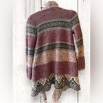 Knox Rose  Cardigan Womens XS Gray Dusty Rose Open Front Fringe Duster Beach Boho Photo 3
