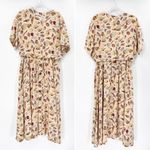 Vintage Nipon Boutique 100% Silk Shell Print Midi Dress Size 12 Photo 1