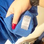 Calvin Klein knee length blue pop over v neck ruffle tiered textured dress Photo 10