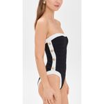 L'Agence Tory Colorblock Chic Bandeau One Piece Swimsuit in Black Small New Photo 13